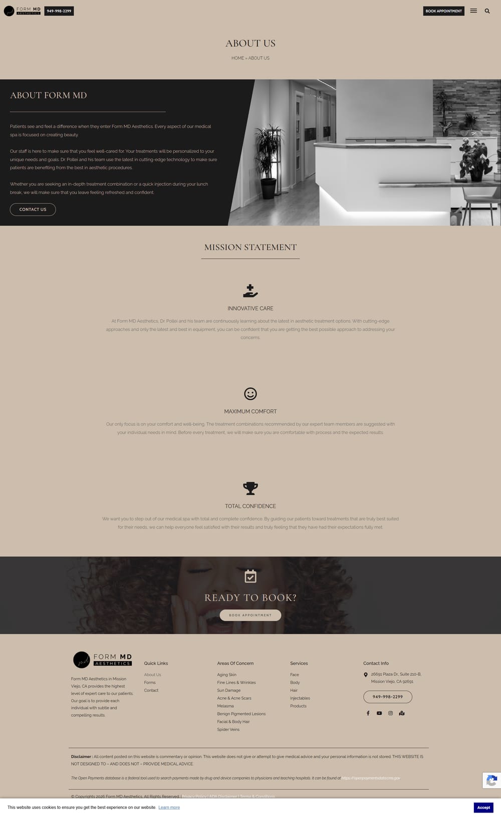 Form MD Aesthetics page