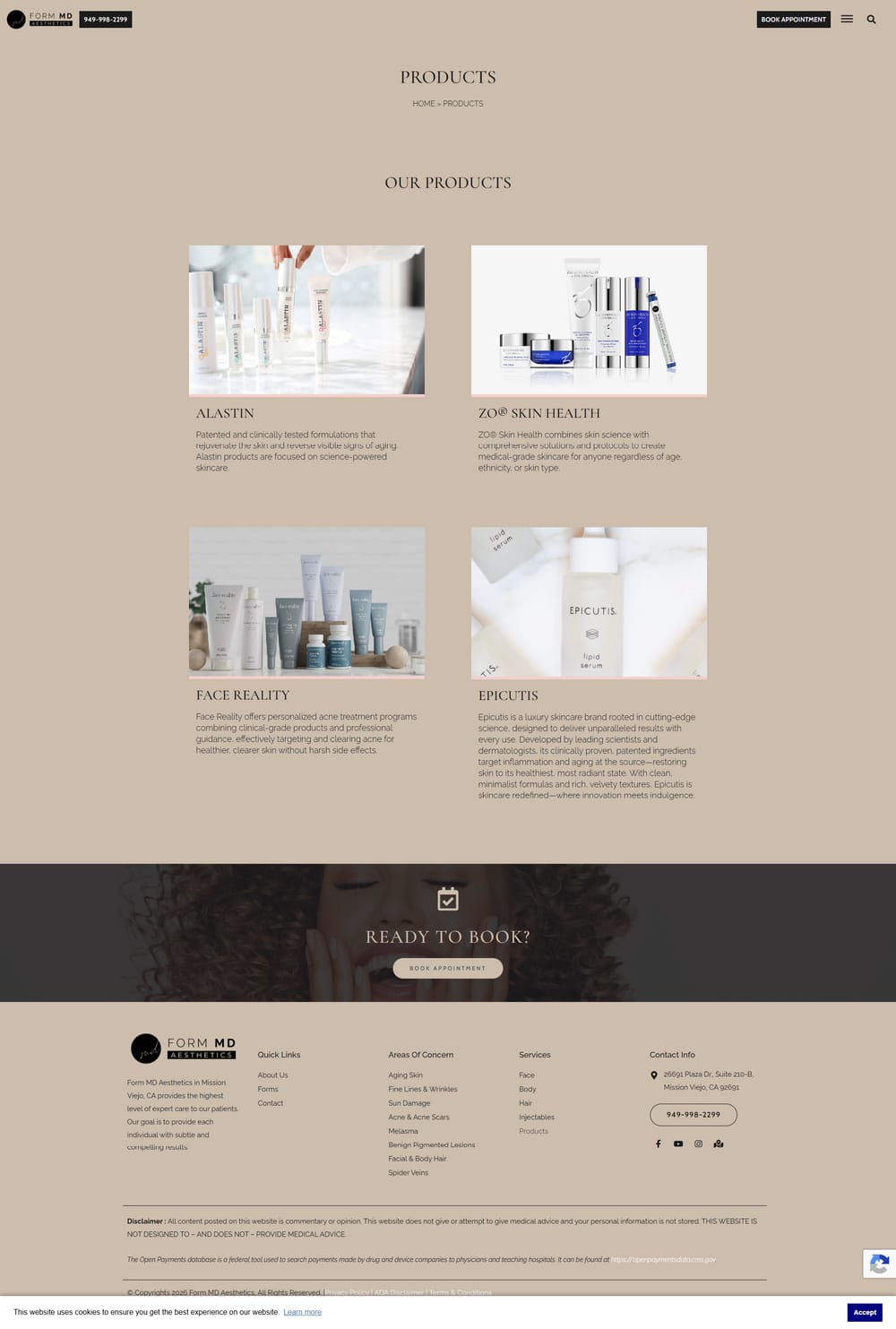 Form MD Aesthetics page