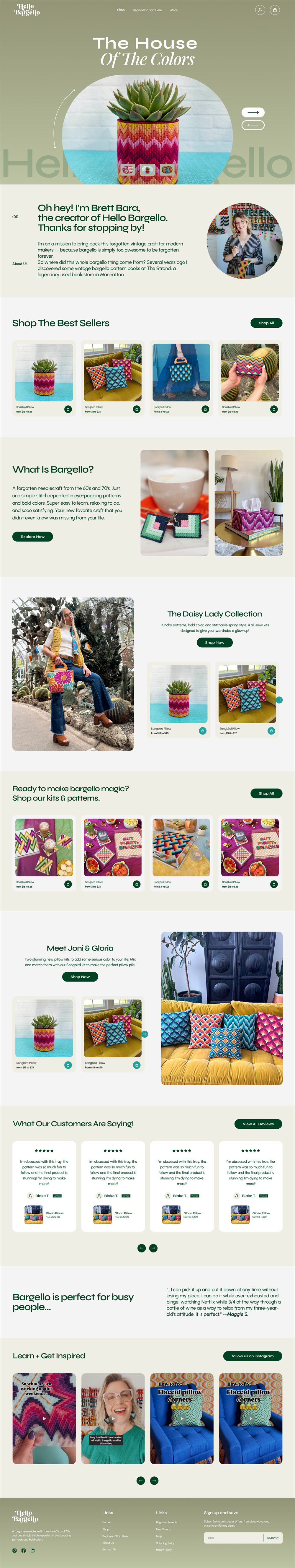 Hello Bargello website