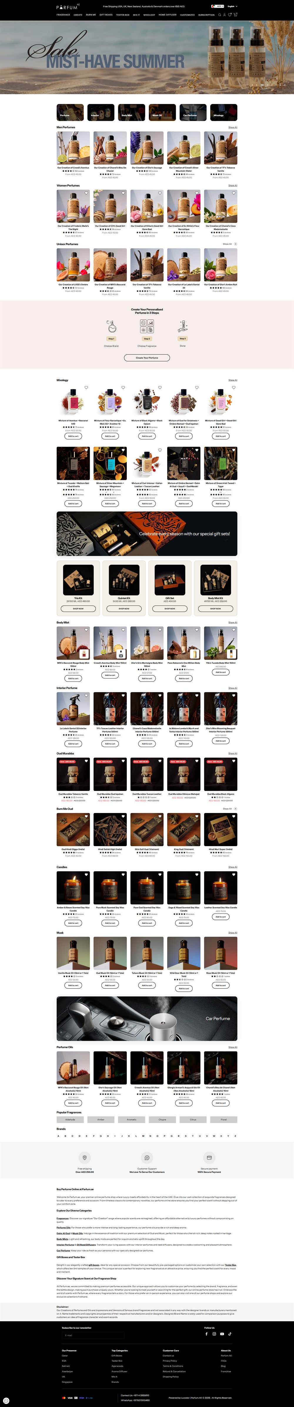 Parfum.ae website by Devjour Technologies