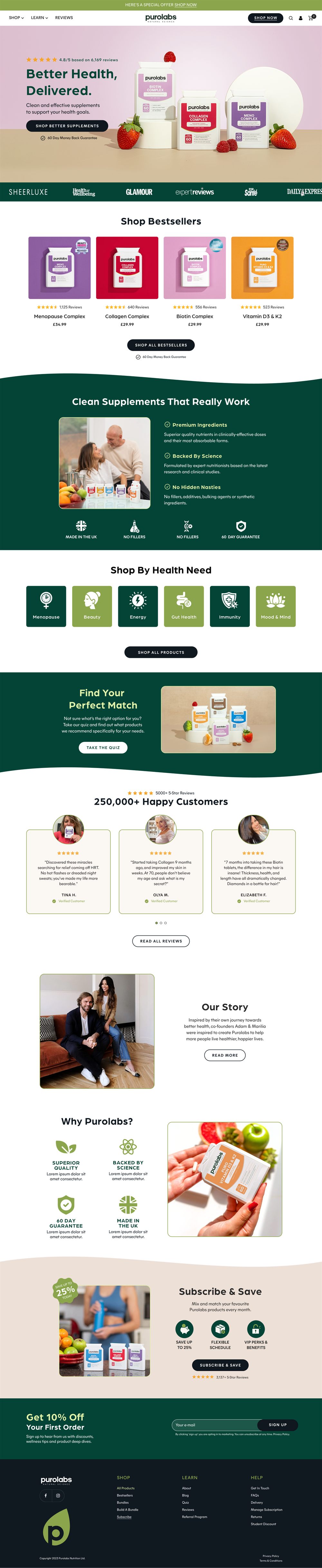 Purolabs website